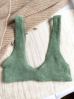 ASOS Textured Sage Green Bikini Top